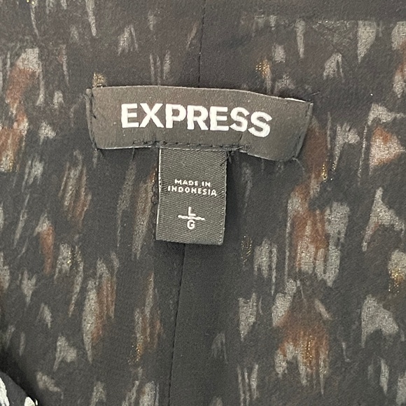 Express Black and Brown Patterned Blouse - Picture 8 of 12